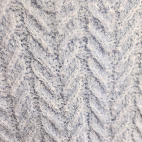 Zara Cable Knit Sweater Vest Preppy Cozy Wool Alpaca Blend Light Blue Small - Picture 10 of 13